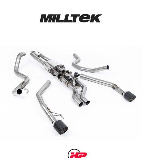 MILLTEK Ford Ranger Raptor Catback Exhaust - Carbon Jet-115 Trims