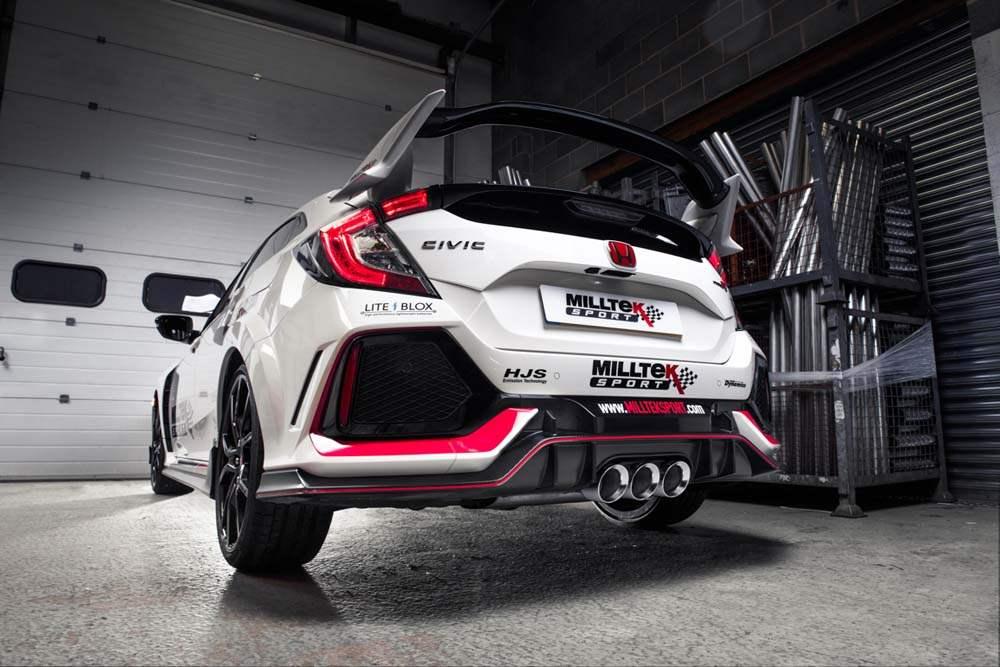 MILLTEK Cat-back – Honda Civic (FK8) Type-R - Resonated - Burnt Titanium