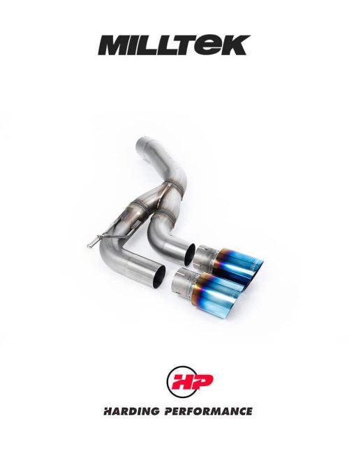 MILLTEK Rear Silencer(s) Land Rover Defender D200, D250 & D300 90, 110 & 130 (Diesel Models) - Twin GT-90 Burnt/Blue Titanium Trims