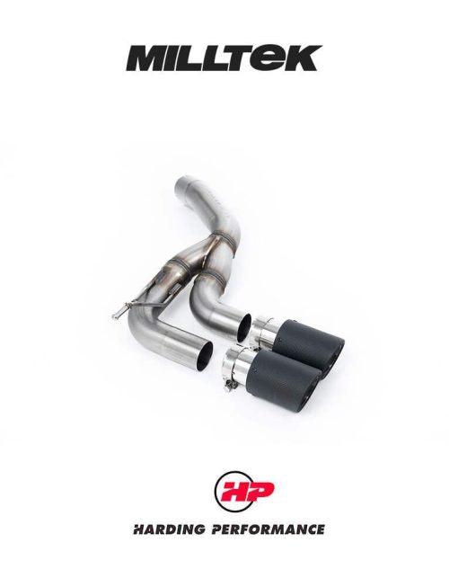 MILLTEK Rear Silencer(s) Land Rover Defender D200, D250 & D300 90, 110 & 130 (Diesel Models) - Twin JET-90 Carbon Trims