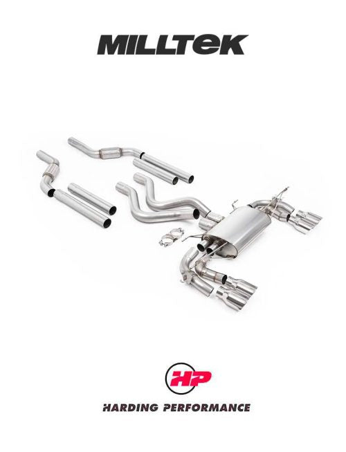 MILLTEK Cat Back – Defender 110 OCTA P635 - Quad GT-100 Polished Tips