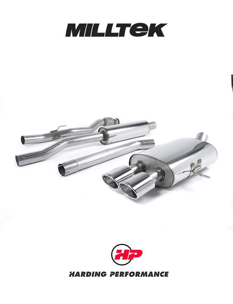 MILLTEK Cat Back Mini R56 Cooper S Twin - Resonated - Twin Oval Tailpipes