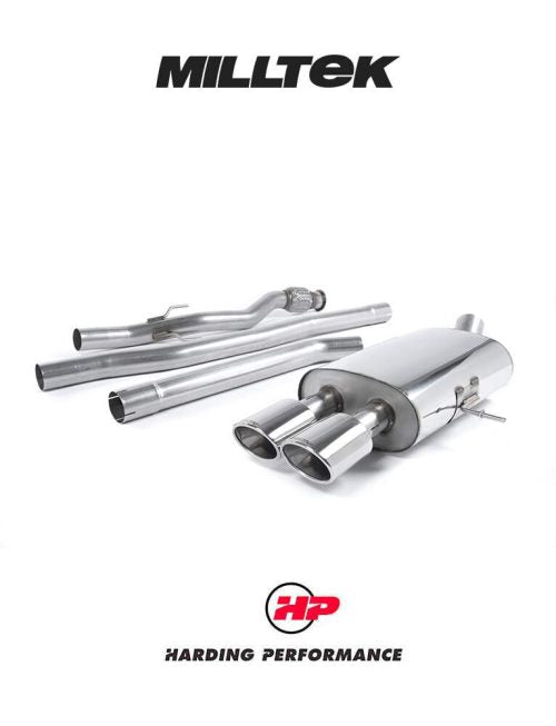MILLTEK Cat Back Mini R56 Cooper S Twin - Non-resonated - Twin Oval Tailpipes