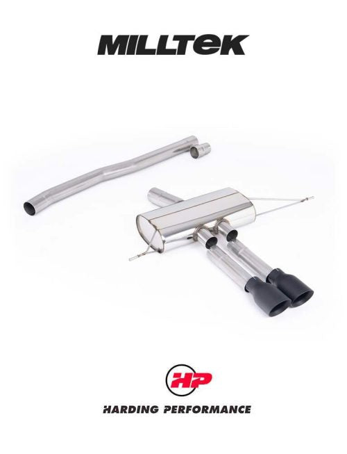 MILLTEK OPF Back System Cooper S F66 2.0T B48 - Non-resonated - GT-100 Cerakote Black Tips