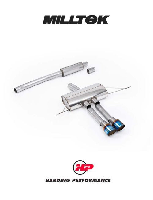 MILLTEK OPF Back System Cooper S F66 2.0T B48 - Resonated - GT-100 Burnt/Blue Titanium Tips