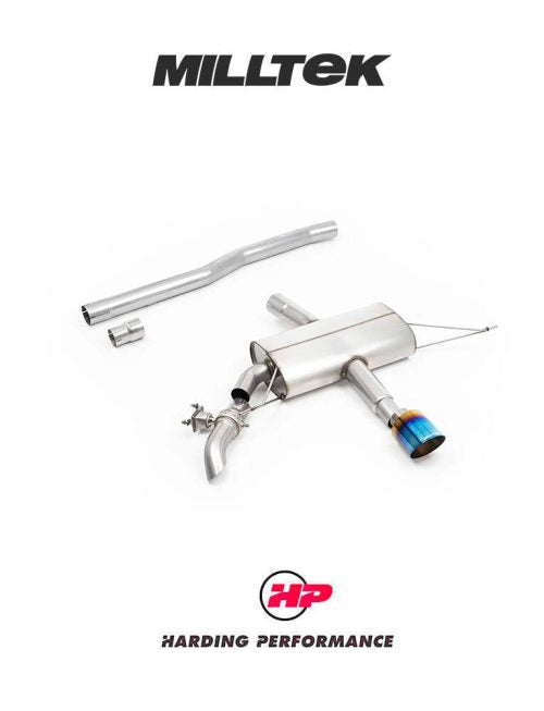 MILLTEK OPF-back Mini Mk4 JCW F66 - Non Resonated - Burnt/Blue Titanium Tip
