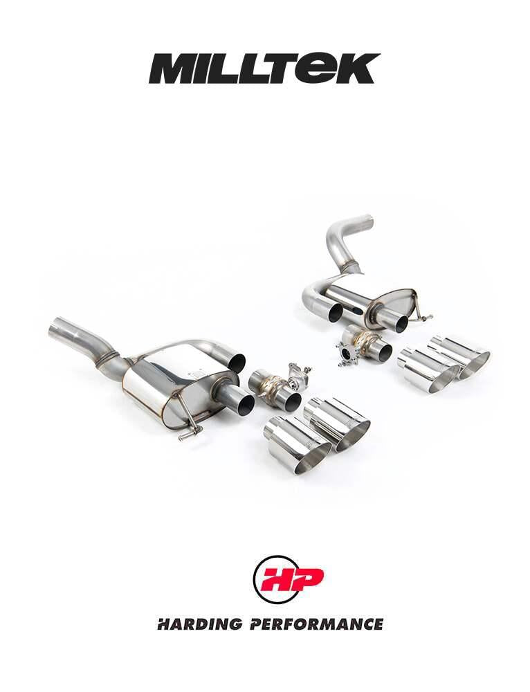 MILLTEK Valved Rear Silencers Porsche Macan 2.9 V6 GTS & Turbo (Facelift Models only) - Cerakote Black GT-115 Trims
