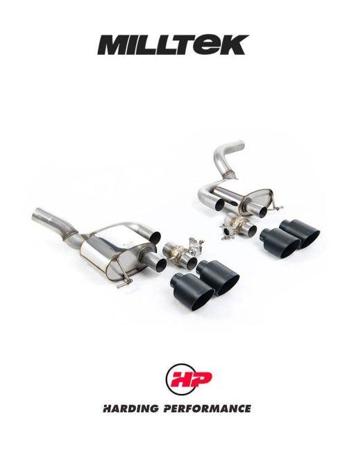 MILLTEK Valved Rear Silencers Porsche Macan 2.9 V6 GTS & Turbo (Facelift Models only) - Cerakote Black GT-115 Trims