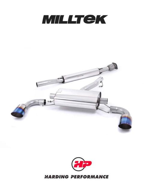 MILLTEK Secondary Cat-back – Toyota 86/Subaru BRZ 2.0/2.4 - Resonated (quieter) - Brushed Titanium