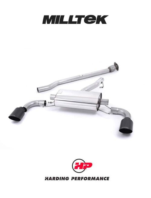 MILLTEK Secondary Cat-back – Toyota 86/Subaru BRZ 2.0/2.4 - Non-resonated (louder) - Ceramic Black Tips
