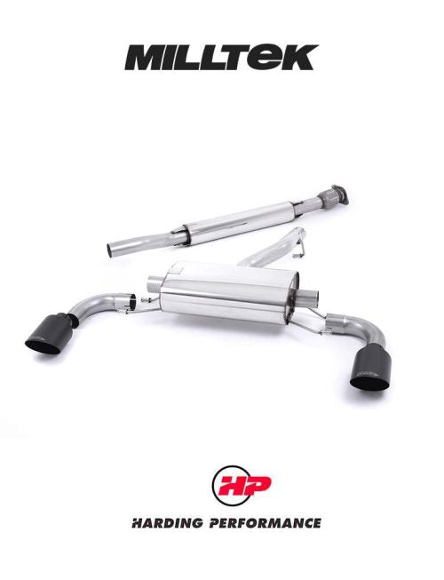 MILLTEK Secondary Cat-back – Toyota 86/Subaru BRZ 2.0/2.4 - Resonated (quieter) - Ceramic Black Tips