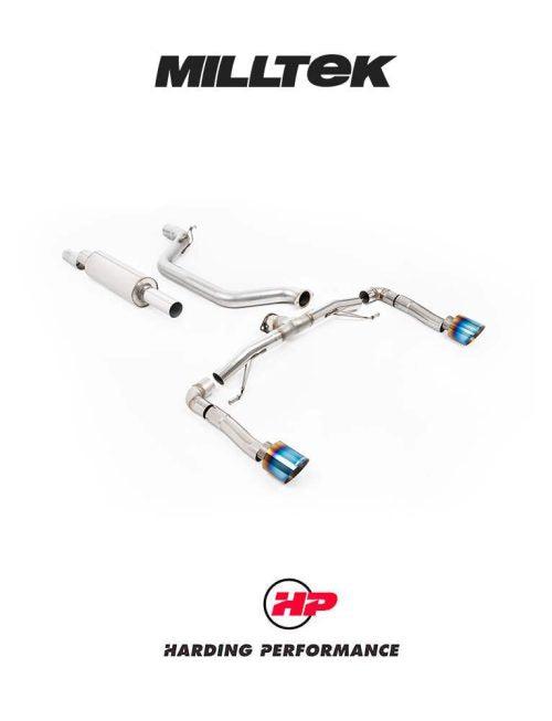 MILLTEK Particulate Filter-back System 80mm Cupra Leon VZ 2.0TSI Hatch 245ps (MQB Evo – OPF/GPF Equipped Models) - Burnt/Blue Titanium GT-115 - Race System (Loudest)
