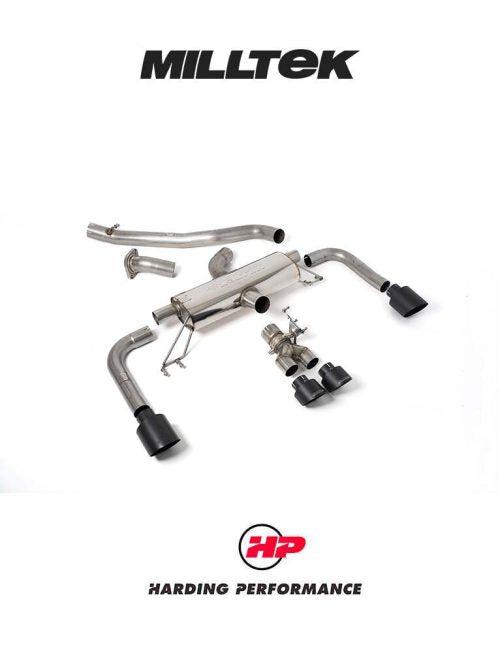 MILLTEK Cat Back – Corolla GR 1.6 Turbo - Secondary Cat-back - Non Resonated - Cerakote Black GT Tips