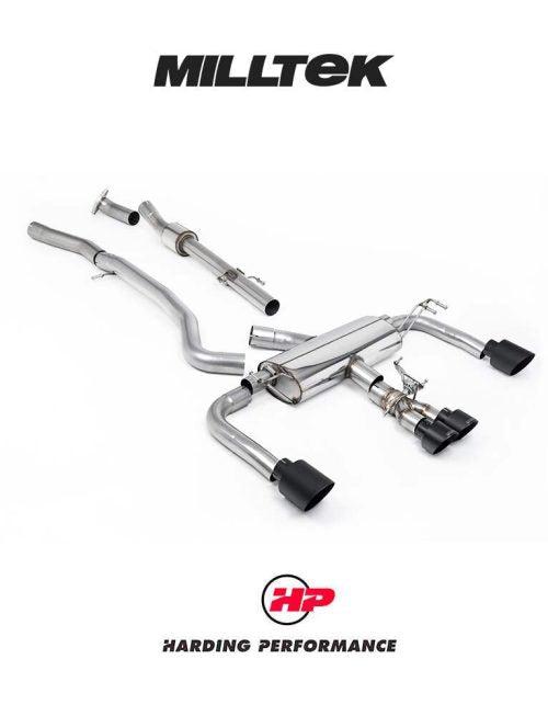 MILLTEK Cat Back – Corolla GR 1.6 Turbo - Primary Cat-back - Non Resonated - Cerakote Black GT Tips
