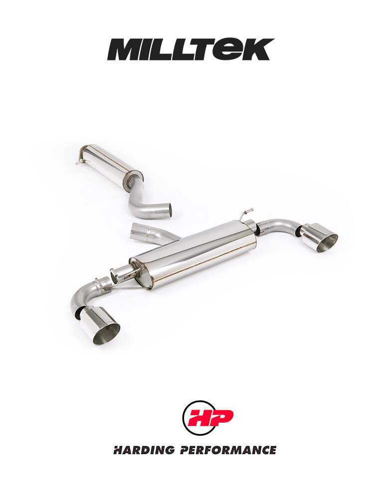 MILLTEK Particulate Filter-back OPF/GPF Back System Toyota Yaris Gen 2 GR 1.6T - Non-Resonated - GT-115 Cerakote Black Trims