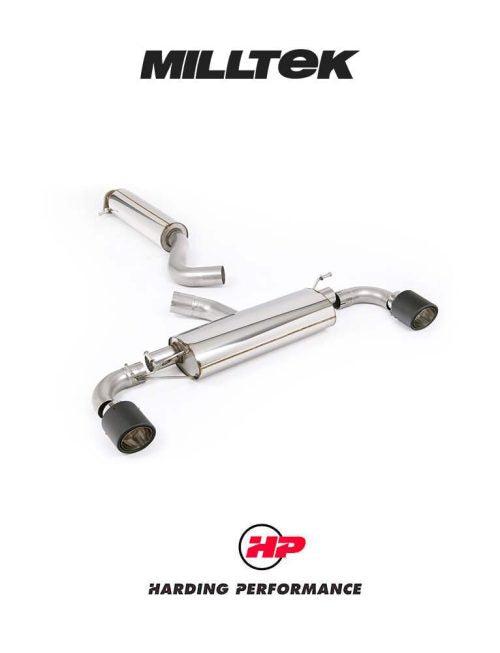 MILLTEK Particulate Filter-back OPF/GPF Back System Toyota Yaris Gen 2 GR 1.6T - Resonated - Jet-115 Carbon Trims