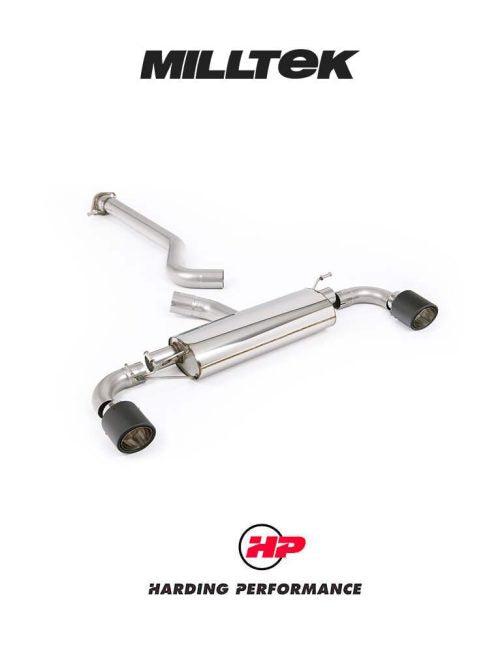 MILLTEK Particulate Filter-back OPF/GPF Back System Toyota Yaris Gen 2 GR 1.6T - Non-Resonated - Jet-115 Carbon Trims