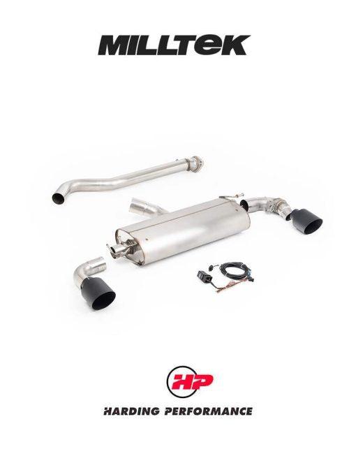 MILLTEK Particulate Filter-back OPF/GPF Back System Toyota Yaris Gen 2 GR 1.6T - ECE Approved Valved Straight Pipe - GT-115 Cerakote Black Trims