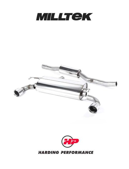 MILLTEK Cat-back – VW Golf MK4 R32 - Resonated - V1 - GT-100 Slash Cut Tips