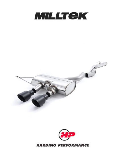 MILLTEK Cat-back 2.75″ Valved System – VW Golf MK6 R - Non-resonated (louder) - Black Tips