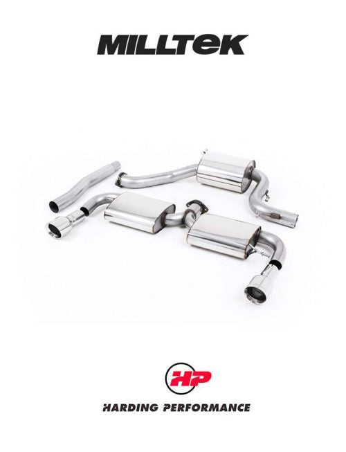 MILLTEK Cat Back VW Scirocco R - Resonated - Polished Round Tips