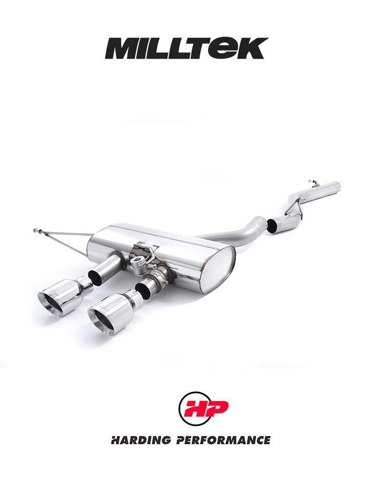 MILLTEK Cat-back 2.75″ Valved System – VW Golf MK6 R - Resonated (quieter) - Titanium Tips