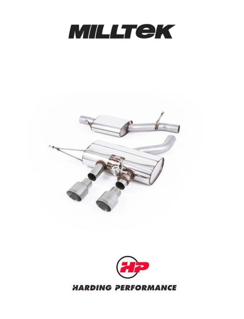 MILLTEK Cat-back 2.75″ Valved System – VW Golf MK6 R - Resonated (quieter) - Titanium Tips