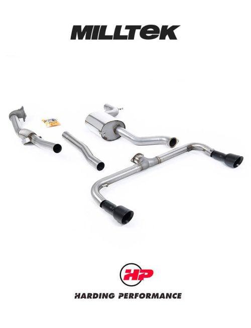 MILLTEK Turbo-back – VW Scirocco R - De-cat - Non-Resonated - Cerakote Black Round Tips