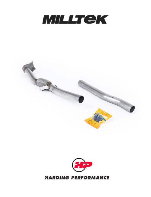 MILLTEK Downpipe – Golf MK6 R/S3 8P - 3" Milltek Cat Back - De-cat - From Mid 2008 Onwards