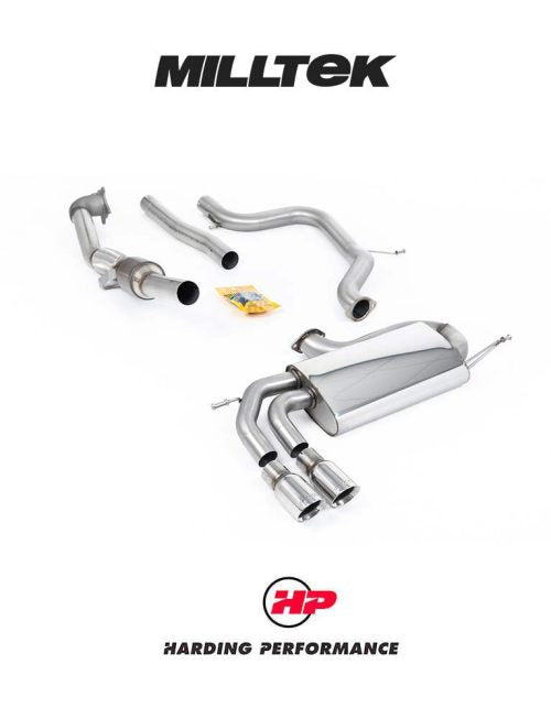 MILLTEK 3-inch Turbo-back – VW Golf Mk5 GTI 2.0T - Non-resonated - Polished