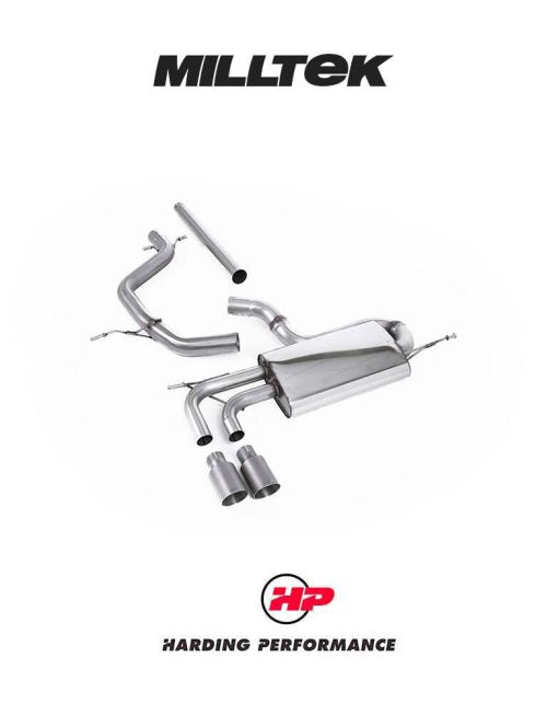 MILLTEK Non-resonated Cat-back – VW Golf Mk5 2.0 TDI - Titanium