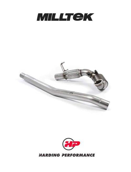 MILLTEK Downpipe – VW Golf MK7/7.5 R/8V S3 - 3" (76.2Mm) - Large Bore Downpipe and Hi-Flow Sports Cat EC-Approved - OE Cat Back