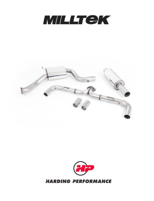 MILLTEK Cat-Back – VW Golf GTI MK7.5 - Road+ Part Resonated - GT-100 Cerakote Black Tips