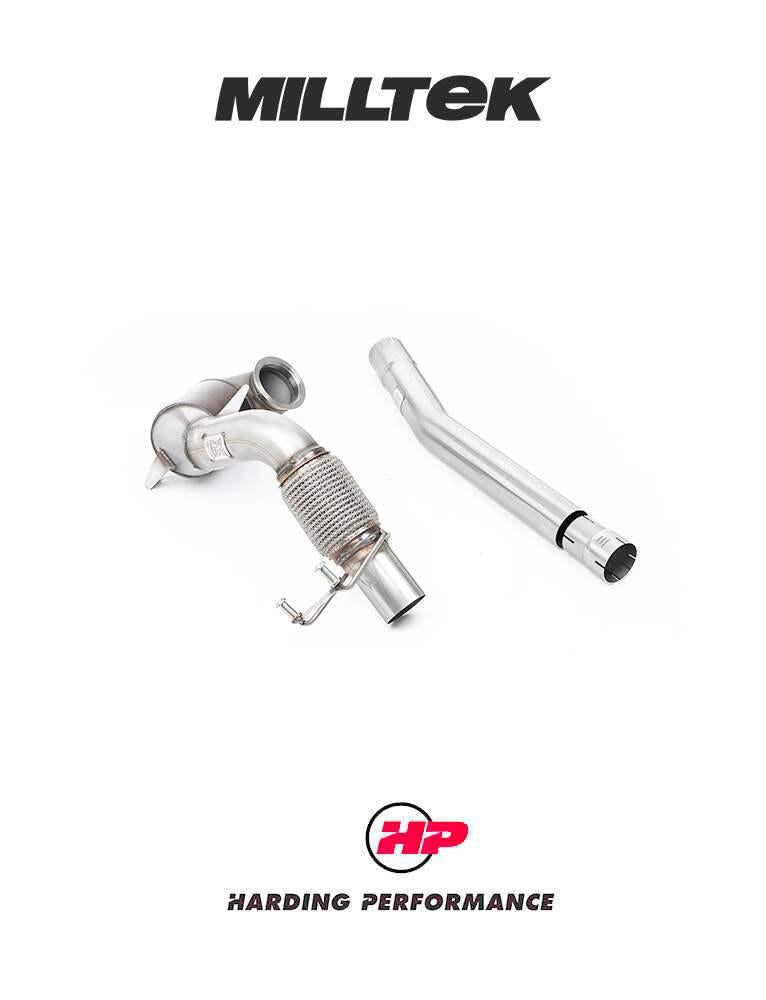MILLTEK Downpipe VW Polo GTI 2.0 TSI (AW/AE) - Large-bore Downpipe and De-cat - Resonated - Fits to OE Cat Back