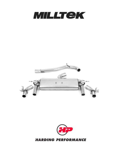 MILLTEK GPF Back – VW T-Roc R - Non-Resonated - Titanium GT-100 Tips