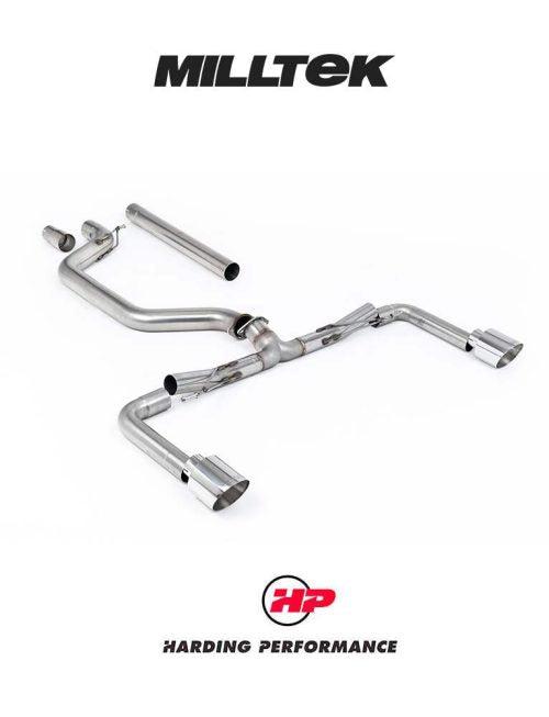 MILLTEK Cat Back – VW Golf MK8/MK8.5 GTI - Race - OE Style (2 Tips) - Polished GT-115 Tips