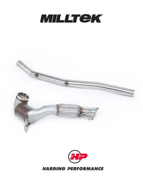 MILLTEK Large Bore Downpipe ā VW Golf MK8 R, Tiguan R, T-Roc R, Audi S3 8Y, Cupra Formentor VZx - Milltek Cat Back (3") - Yes (OPF/GPF) - 200CPSI HJS Cat