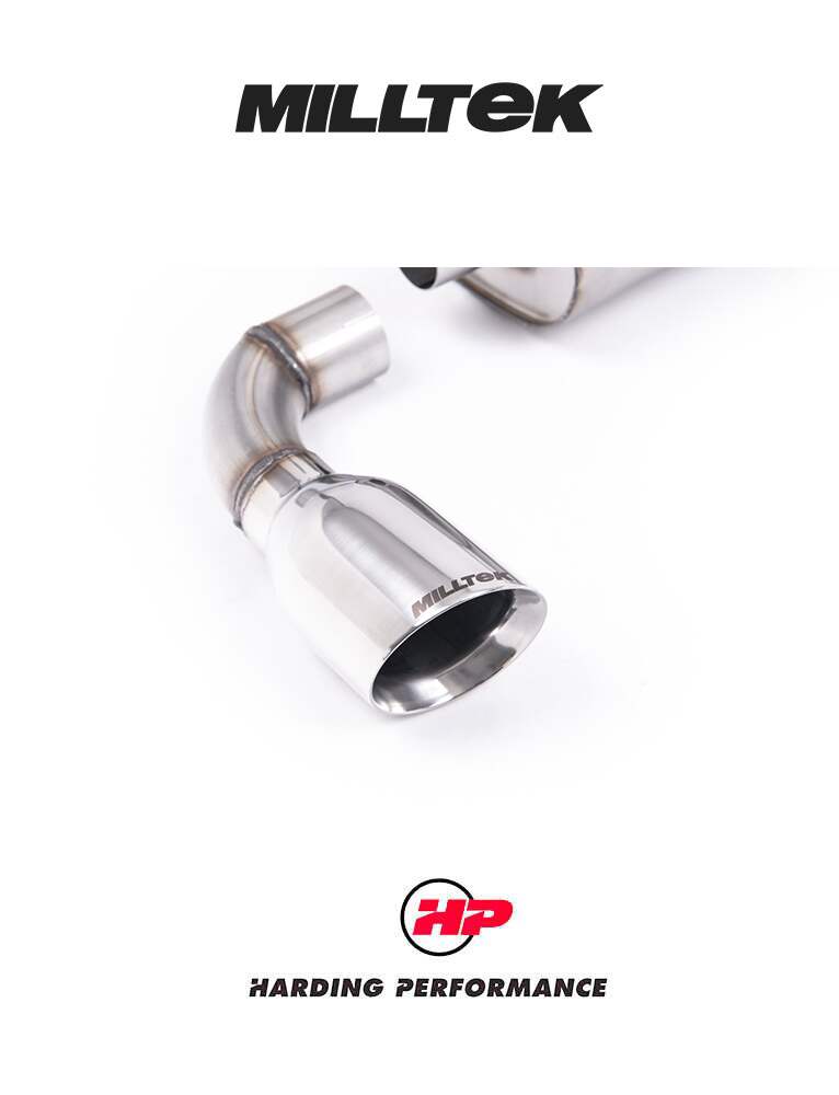 MILLTEK Cat-back – VW Golf MK4 R32 - Resonated - V2 - Jet-100 Inward Rolled Tips