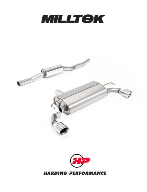 MILLTEK Cat-back – VW Golf MK4 R32 - Resonated - V2 - GT-100 Slash Cut Tips