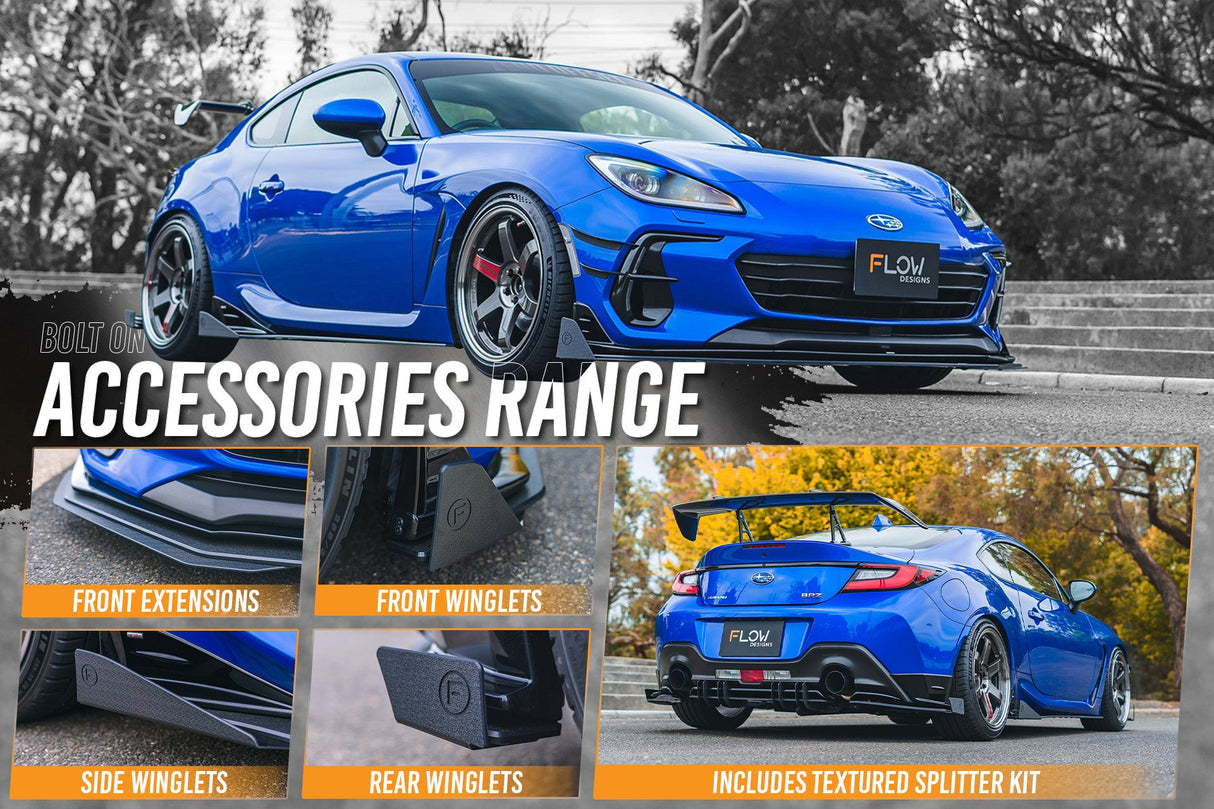 ZD8 BRZ STI Full Lip Splitter Set (TEXTURED BLACK) - ModsDirect