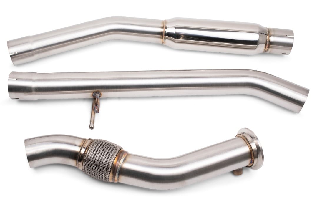 VRSF Down Pipe & Mid Pipe Combo Upgrade for 2008 – 2013 BMW X5D & X6D E70/E71 M57 (Catted Downpipes)