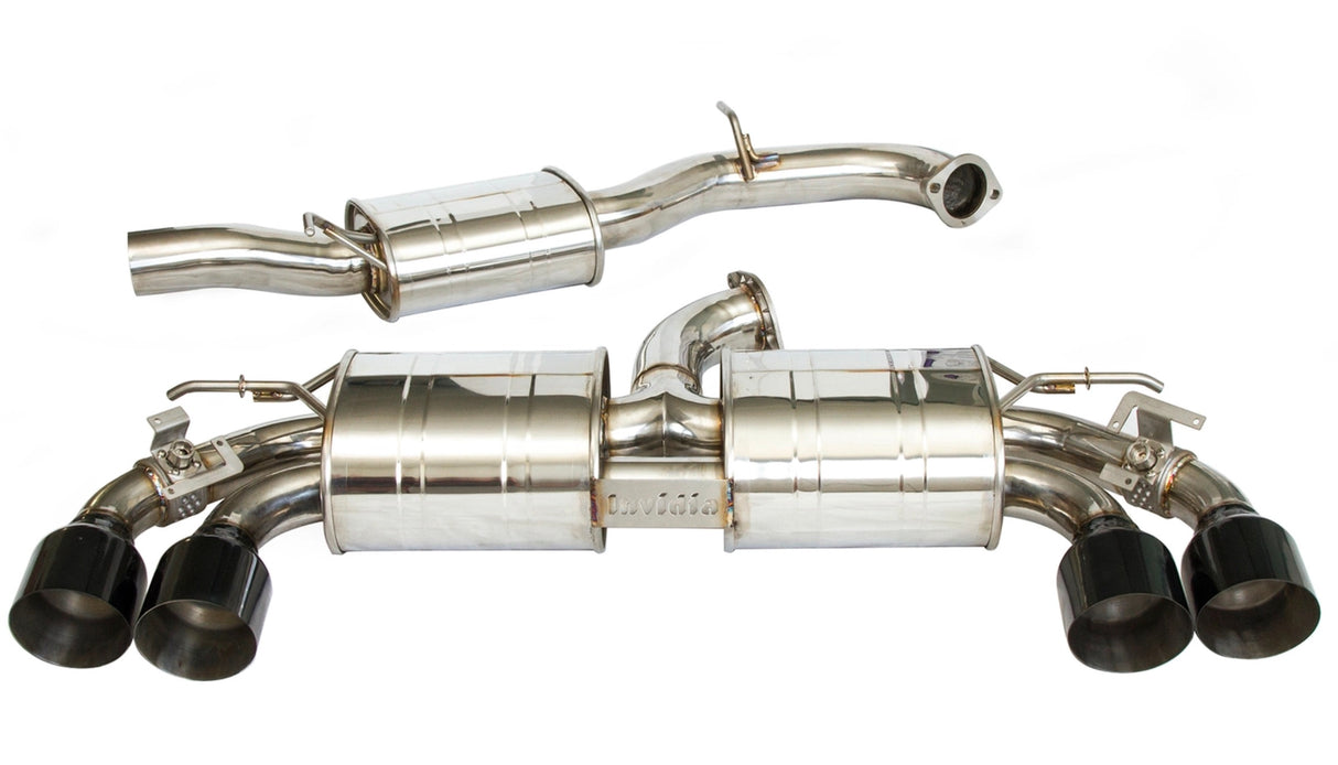 Invidia | R400 Signature Series Cat-Back (Valved, Res, Black Round Tips) (VW Golf MK7.5R) - ModsDirect