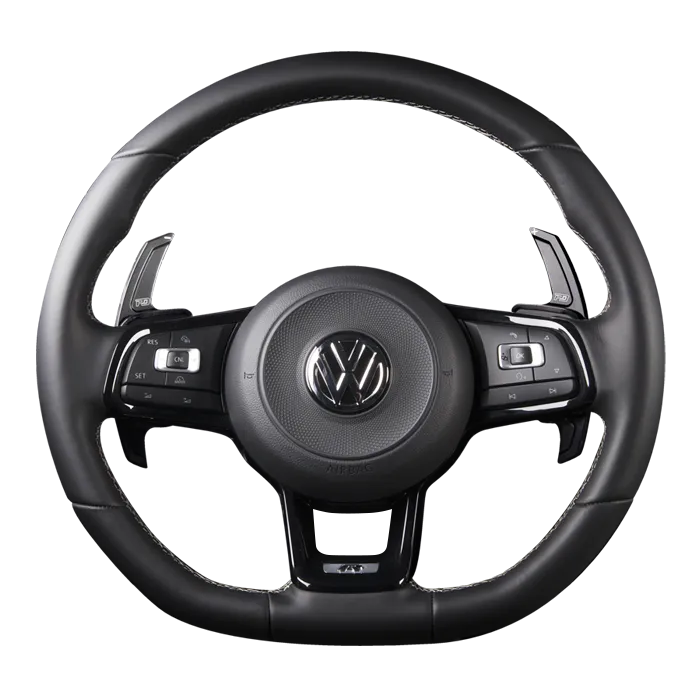 LEYO Motorsport MK7 Golf GTI/R Billet Paddle Shift Extension Gen2 enhances steering control with sleek, premium design.
