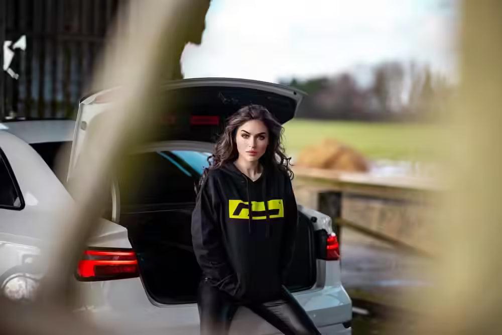 RacingLine Black Hoodie with Acid Box Logo- XXL