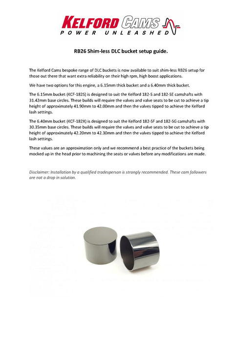 Kelford Cams - Nissan RB26DETT Shim-less DLC Coated Cam Followers- 4.80mm