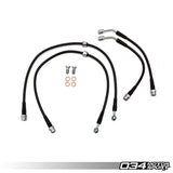 034Motorsport | Stainless Steel Braided Brake Line Kit (Audi A3, S3/VW Golf R MK7, 7.5) - ModsDirect
