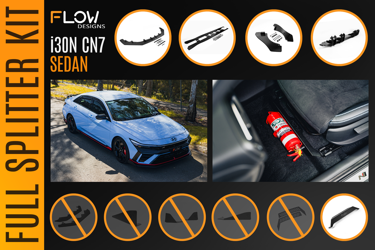 CN7 V2 i30N Sedan FL 2024 Full Lip Splitter Set - ModsDirect