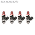 ID1050-XDS Injectors Set of 4, 48mm Length, 11mm Red Adaptor Top, Denso Lower Cushion- Universal