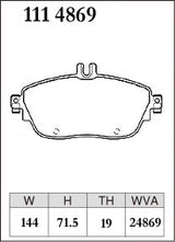 Dixcel Front Brake Pads – Mercedes-Benz A250 Sport / A250 4MATIC (W176)