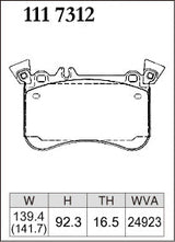 DIXCEL Front Brake Pads – Mercedes-AMG A45 (W176) / CLA45 (C117) / GLA45 (X156)
